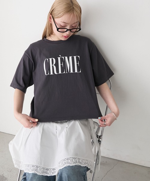 セール】【forksy.】レタリングロゴプリント 半袖Tシャツ（T