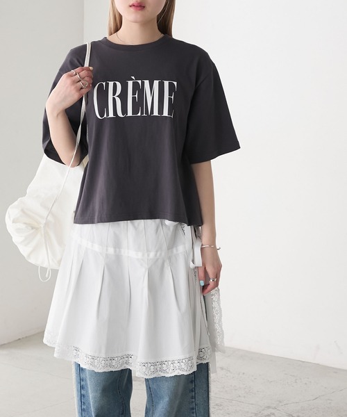 forksy.(フォルクシー)の「【forksy.】レタリングロゴプリント 半袖Tシャツ(Tシャツ/カットソー・レディース・ブラック/オフホワイト/サックスブルー/ピンク・FREE)」の22枚目の写真