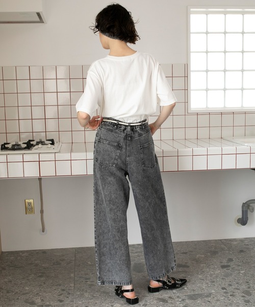 forksy.(フォルクシー)の「【forksy.】レタリングロゴプリント 半袖Tシャツ(Tシャツ/カットソー・レディース・ブラック/オフホワイト/サックスブルー/ピンク・FREE)」の12枚目の写真