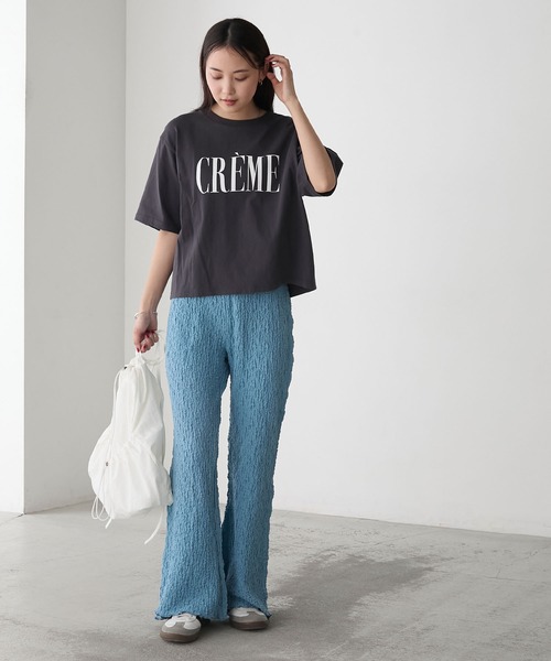 forksy.(フォルクシー)の「【forksy.】レタリングロゴプリント 半袖Tシャツ(Tシャツ/カットソー・レディース・ブラック/オフホワイト/サックスブルー/ピンク・FREE)」の16枚目の写真