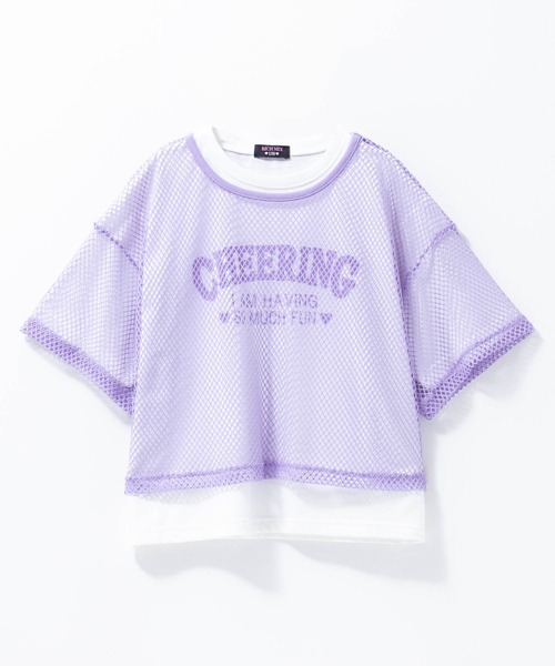 RICH MIX（リッチミックス）の「RICHMIX メッシュTシャツ アンサンブル（アンサンブル・キッズ・パープル/ブラック・130/140/150/160）」の2枚目の写真