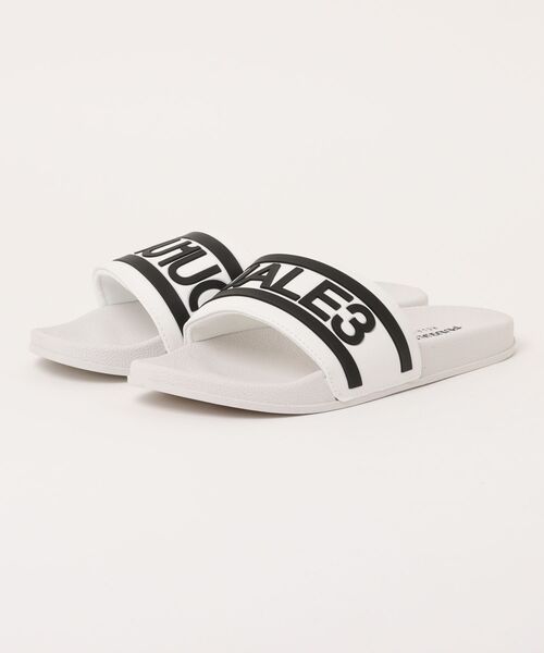 1piu1uguale3 RELAX(ウノピュウノウグァーレトレリラックス)の「【1PIU1UGUALE3 RELAX/ウノピゥウノウグァーレトレ リラックス】ラインロゴサンダル(サンダル・メンズ・ホワイト/ブラック・M/L)」の1枚目の写真