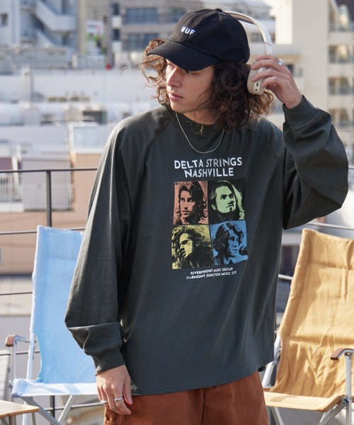 BARK MANHATTAN（バークマンハッタン）の「ヴィンテージライクロックデザイン オーバーサイズラグラン長袖Tシャツ（Tシャツ/カットソー・レディース・チャコール/グレー系2/グレー系3/アッシュグレー・M/L）」の20枚目の写真