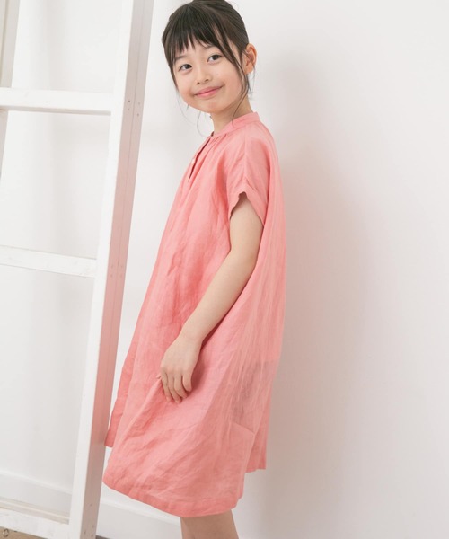 URBAN RESEARCH DOORS（アーバンリサーチドアーズ）の「『親子リンク』リネンギャザーワンピース(KIDS)（ワンピース・キッズ・ネイビー/ピンク・135/120/105）」の18枚目の写真