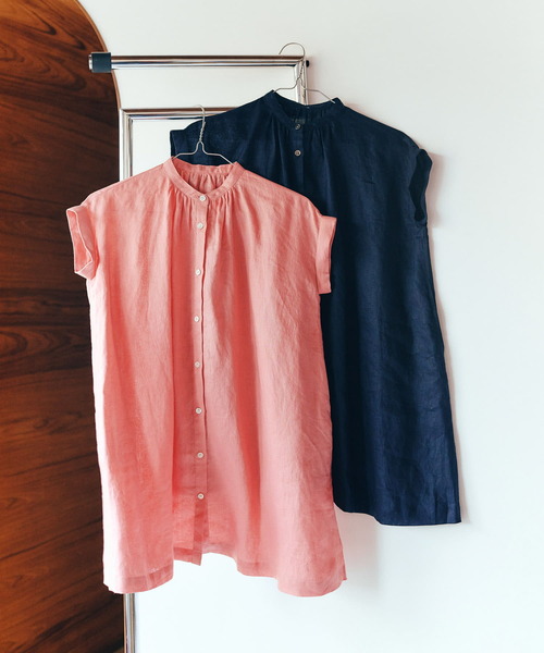 URBAN RESEARCH DOORS（アーバンリサーチドアーズ）の「『親子リンク』リネンギャザーワンピース(KIDS)（ワンピース・キッズ・ネイビー/ピンク・135/120/105）」の21枚目の写真