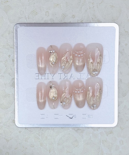 マーメイド デザイン グラデーション オーバル ネイルチップ