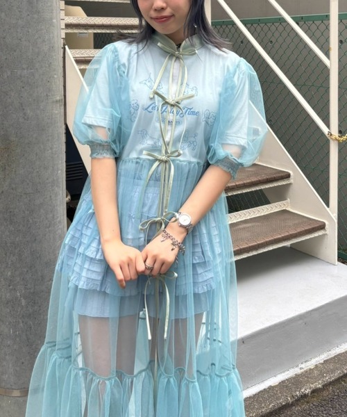 Candy Stripper（キャンディストリッパー）の「CHINA SHEER ワンピース（ワンピース・レディース・ブラック/チェリーレッド/ブルー系その他・FREE）」の2枚目の写真