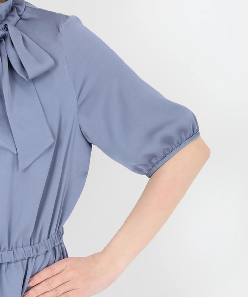 STRAWBERRY-FIELDS（ストロベリーフィールズ）の「フリルボウタイワンピース（ワンピース・レディース・グレー系その他/ネイビー/ブルー系その他/ライトピンク/モーブ系・2）」の13枚目の写真