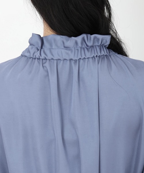 STRAWBERRY-FIELDS（ストロベリーフィールズ）の「フリルボウタイワンピース（ワンピース・レディース・グレー系その他/ネイビー/ブルー系その他/ライトピンク/モーブ系・2）」の12枚目の写真