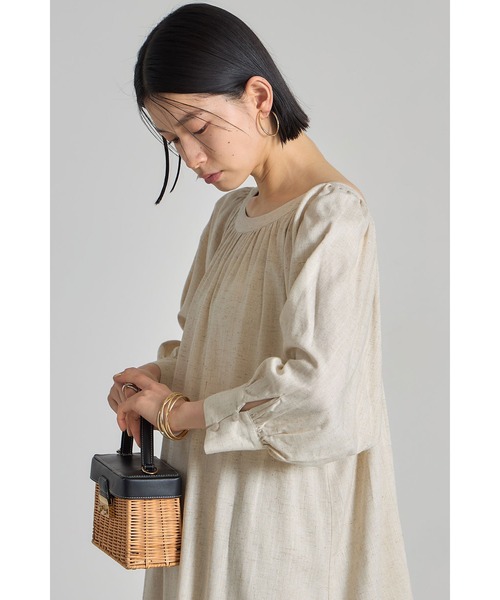 ワンピース etsuna otsuka AMBIDEX Store ○バードエンブロイダリー シャツワンピース(F