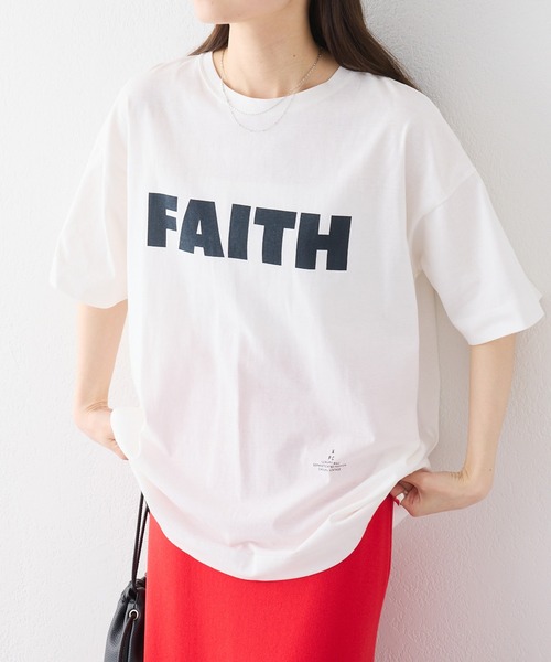 PUAL CE CIN(ピュアルセシン)の「【汗シミ防止素材】シンプルロゴTシャツ(Tシャツ/カットソー・レディース・スミクロ/オフホワイト/グレー・FREE)」の2枚目の写真