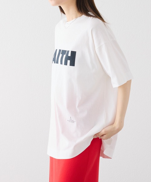 PUAL CE CIN(ピュアルセシン)の「【汗シミ防止素材】シンプルロゴTシャツ(Tシャツ/カットソー・レディース・スミクロ/オフホワイト/グレー・FREE)」の5枚目の写真