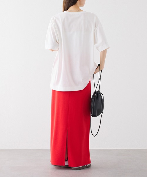 PUAL CE CIN(ピュアルセシン)の「【汗シミ防止素材】シンプルロゴTシャツ(Tシャツ/カットソー・レディース・スミクロ/オフホワイト/グレー・FREE)」の9枚目の写真