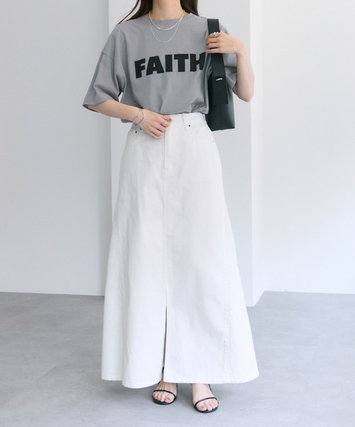 PUAL CE CIN(ピュアルセシン)の「【汗シミ防止素材】シンプルロゴTシャツ(Tシャツ/カットソー・レディース・スミクロ/オフホワイト/グレー・FREE)」の21枚目の写真