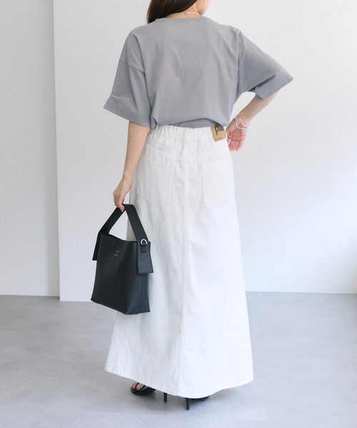 PUAL CE CIN(ピュアルセシン)の「【汗シミ防止素材】シンプルロゴTシャツ(Tシャツ/カットソー・レディース・スミクロ/オフホワイト/グレー・FREE)」の22枚目の写真