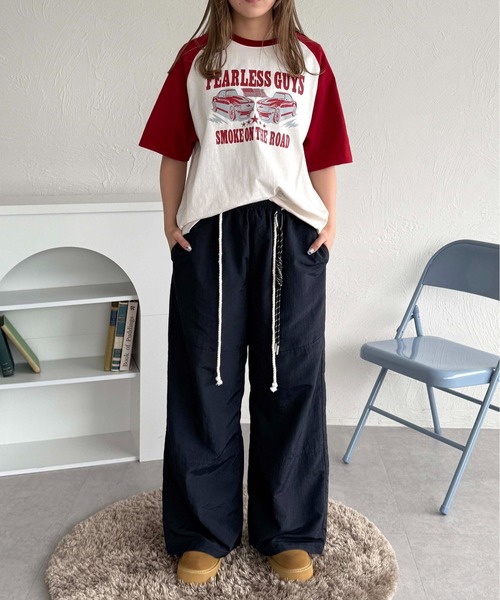 sedacle(セダクル)の「カープリントラグランT(Tシャツ/カットソー・レディース・レッド/ブラック/ブラウン・MEDIUM/SMALL/LARGE)」の22枚目の写真