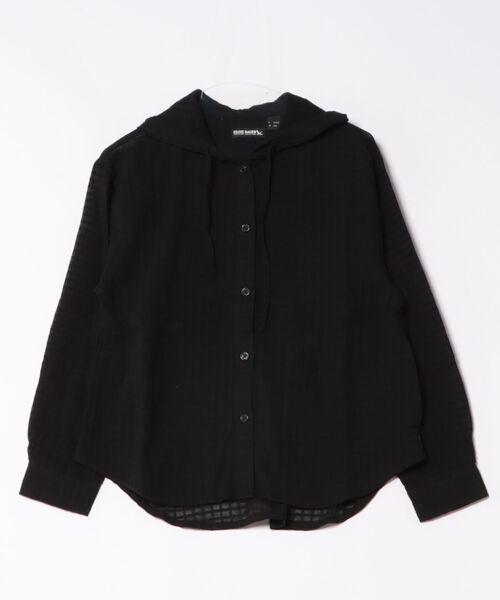 Eddie Bauer（エディーバウアー）の「プレイド シアーフーディシャツ（シャツ/ブラウス・レディース・ライトベージュ/サックスブルー/ブラック・XL/L/M/S）」の16枚目の写真