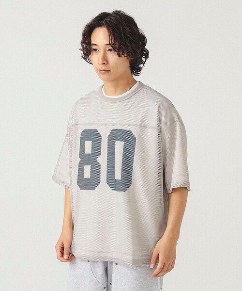 BEAMS（ビームス）の「BEAMS / メッシュ プリント Tシャツ（Tシャツ/カットソー・メンズ・ライトグレー/ナチュラル・L/M/XL/S）」の6枚目の写真