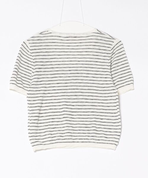 BANICO(バニコ)の「ボーダー柄半袖ニットトップス (SS)(Tシャツ/カットソー・レディース・ブルー/ホワイト/グリーン/イエロー・FREE)」の5枚目の写真
