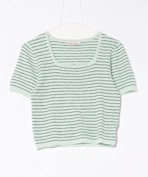 BANICO(バニコ)の「ボーダー柄半袖ニットトップス (SS)(Tシャツ/カットソー・レディース・ブルー/ホワイト/グリーン/イエロー・FREE)」の22枚目の写真