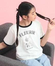 PINK-latte（ピンクラテ）の「フォトネコリンガーTシャツ（Tシャツ/カットソー・キッズ）」