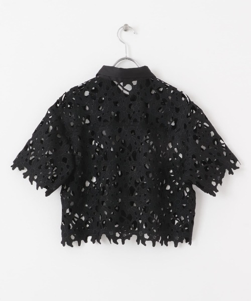 SENSE OF PLACE by URBAN RESEARCH（センスオブプレイスバイアーバンリサーチ）の「レースクロップドシャツ(半袖)（シャツ/ブラウス・レディース・オフホワイト/ブラック・ONE）」の11枚目の写真