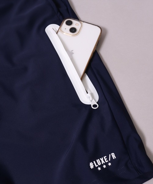 LUXE/R GOLF(ラグジュ ゴルフ)の「(RM)【LUXE/R GOLF】COOL & DRY ストレッチ スムース バイカラー ショートパンツ(スウェットパンツ・メンズ・ネイビー×ホワイト/ブラック×グレー/ホワイト×ブラック・XL/L/M)」の16枚目の写真