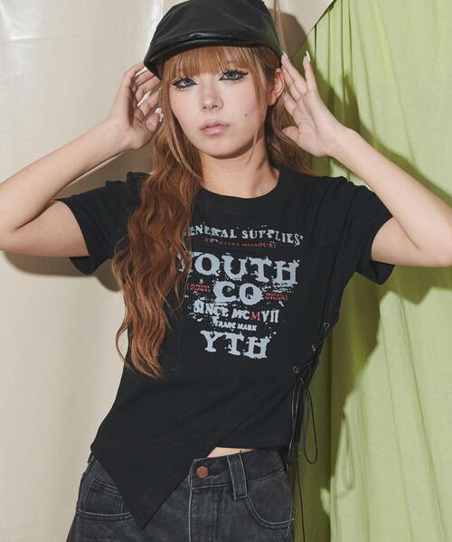 DISPARK/【25年春夏新作】TiedownアシメロゴT（Tシャツ