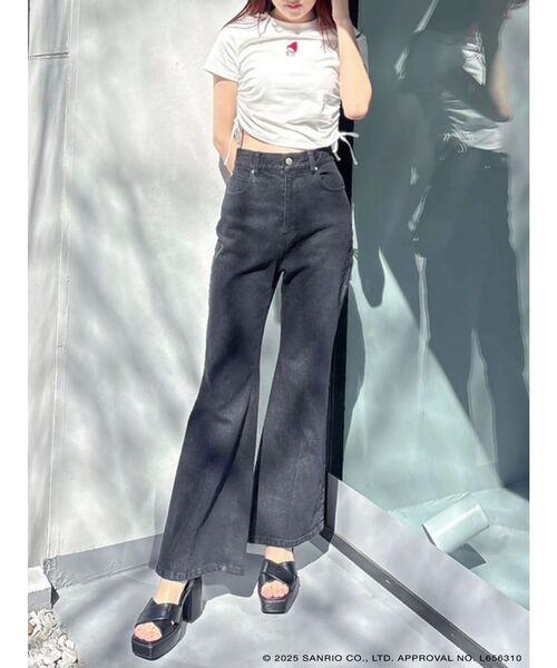 MERCURYDUO（マーキュリーデュオ）の「【メロクロコラボ】マイメロディワンポイント刺繍クロップドTシャツ（Tシャツ/カットソー・レディース・オフホワイト・FREE）」の14枚目の写真