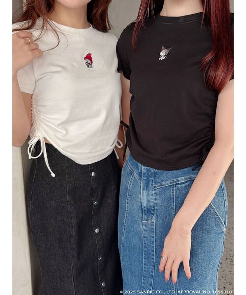 MERCURYDUO（マーキュリーデュオ）の「【メロクロコラボ】マイメロディワンポイント刺繍クロップドTシャツ（Tシャツ/カットソー・レディース・オフホワイト・FREE）」の19枚目の写真