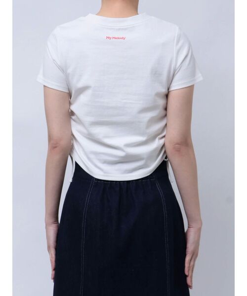 MERCURYDUO（マーキュリーデュオ）の「【メロクロコラボ】マイメロディワンポイント刺繍クロップドTシャツ（Tシャツ/カットソー・レディース・オフホワイト・FREE）」の7枚目の写真