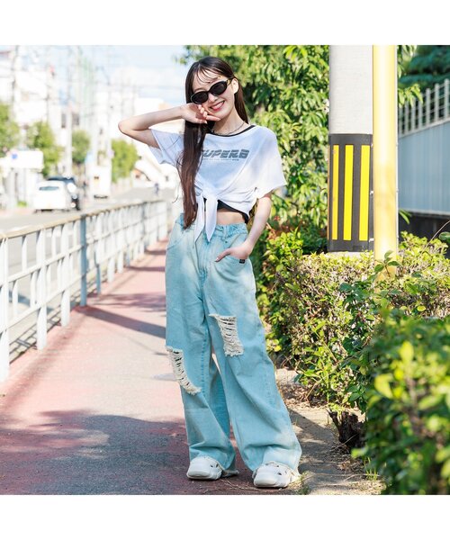 algy（アルジー）の「シアー半袖T&タンクセット（Tシャツ/カットソー・キッズ・オフホワイト/ブラック/サックスブルー・SMALL/MEDIUM/X-SMALL/XX-SMALL）」の22枚目の写真