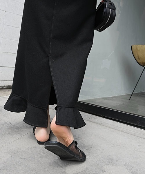 WILLFULLY（ウィルフリー）の「hem frill pencil nep SK（スカート・レディース・ブラック/ベージュ系その他/タン・FREE）」の22枚目の写真