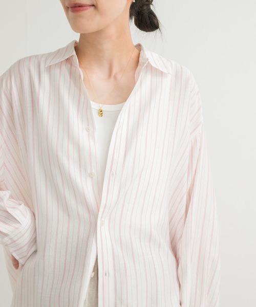URBAN RESEARCH DOORS(アーバンリサーチドアーズ)の「カラーストライプルーズシャツ(シャツ/ブラウス・レディース・ホワイト系その他/グレー系その他・MEDIUM)」の3枚目の写真