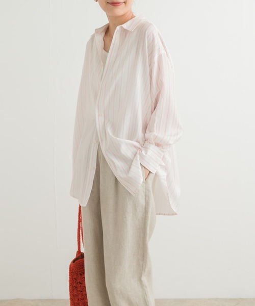 URBAN RESEARCH DOORS(アーバンリサーチドアーズ)の「カラーストライプルーズシャツ(シャツ/ブラウス・レディース・ホワイト系その他/グレー系その他・MEDIUM)」の5枚目の写真