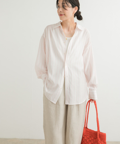URBAN RESEARCH DOORS(アーバンリサーチドアーズ)の「カラーストライプルーズシャツ(シャツ/ブラウス・レディース・ホワイト系その他/グレー系その他・MEDIUM)」の8枚目の写真
