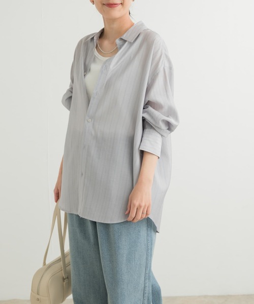 URBAN RESEARCH DOORS(アーバンリサーチドアーズ)の「カラーストライプルーズシャツ(シャツ/ブラウス・レディース・ホワイト系その他/グレー系その他・MEDIUM)」の16枚目の写真