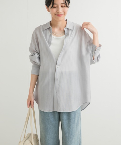 URBAN RESEARCH DOORS(アーバンリサーチドアーズ)の「カラーストライプルーズシャツ(シャツ/ブラウス・レディース・ホワイト系その他/グレー系その他・MEDIUM)」の17枚目の写真