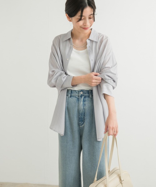 URBAN RESEARCH DOORS(アーバンリサーチドアーズ)の「カラーストライプルーズシャツ(シャツ/ブラウス・レディース・ホワイト系その他/グレー系その他・MEDIUM)」の20枚目の写真