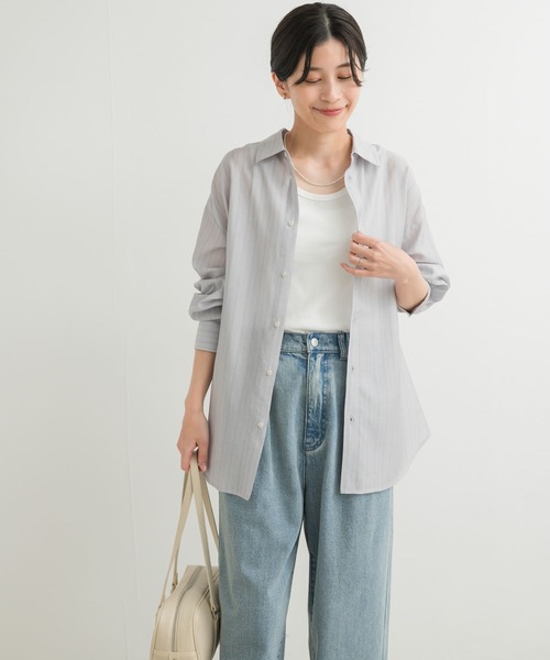 URBAN RESEARCH DOORS(アーバンリサーチドアーズ)の「カラーストライプルーズシャツ(シャツ/ブラウス・レディース・ホワイト系その他/グレー系その他・MEDIUM)」の22枚目の写真