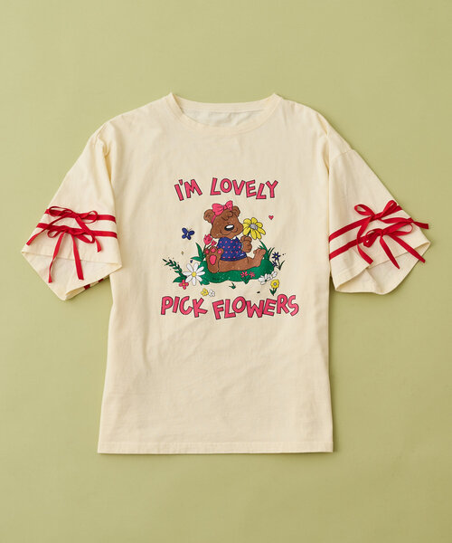 w closet ヴィンテージライクくまちゃんBIGTee あみこ企画】ヴィンテージライクくまちゃんBIGTee（Tシャツ