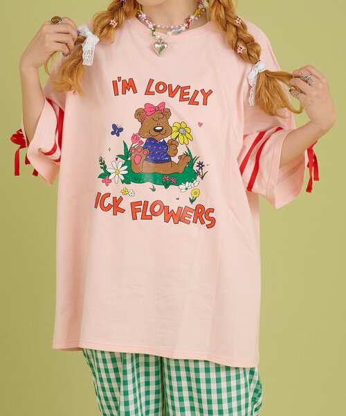 w closet ヴィンテージライクくまちゃんBIGTee あみこ企画】ヴィンテージライクくまちゃんBIGTee（Tシャツ