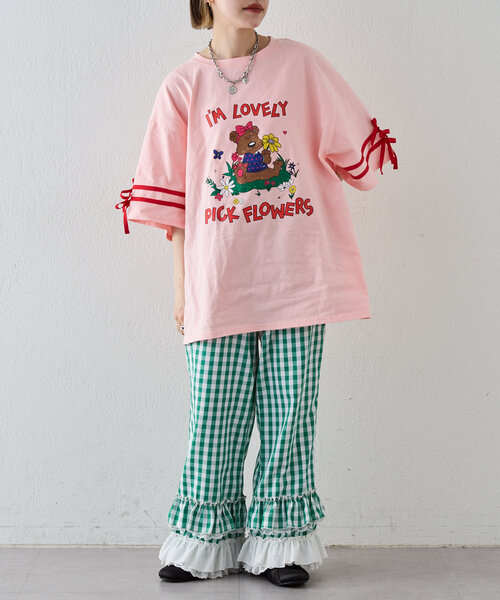 w closet ヴィンテージライクくまちゃんBIGTee あみこ企画】ヴィンテージライクくまちゃんBIGTee（Tシャツ