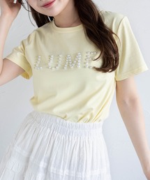 CLEAR BASIC | パールロゴTシャツ[着回し力抜群 ガーリー]≪2025SS新作≫(Tシャツ/カットソー)