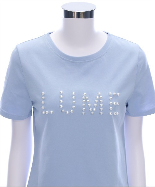 CLEAR BASIC（クリアベーシック）の「パールロゴTシャツ[着回し力抜群 ガーリー]（Tシャツ/カットソー・レディース・イエロー/サックスブルー/ブラック/オフホワイト・F）」の12枚目の写真