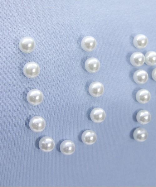 CLEAR BASIC（クリアベーシック）の「パールロゴTシャツ[着回し力抜群 ガーリー]（Tシャツ/カットソー・レディース・イエロー/サックスブルー/ブラック/オフホワイト・F）」の13枚目の写真