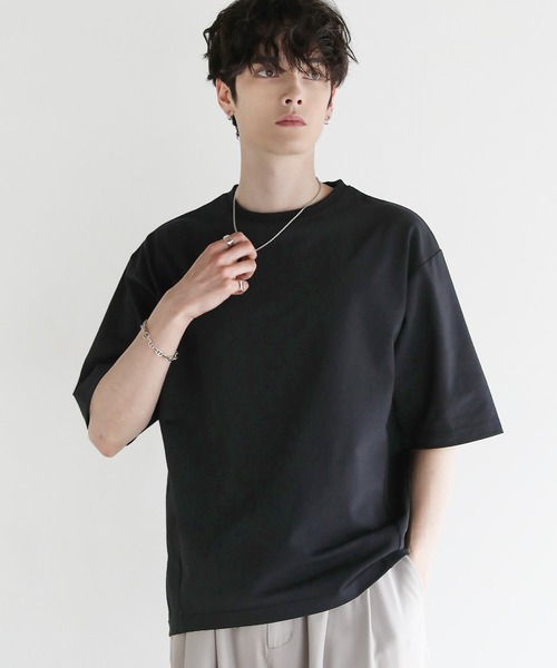 ASTRONOMY（アストロノミー）の「Buyer's Select/【接触冷感/速乾/UVカット/イージーケア】強燃カノコ衿リブ半袖Tシャツ（Tシャツ/カットソー・メンズ・ブルー/ブラック/アッシュブラウン/ライトグレー・LL/M/L）」の5枚目の写真