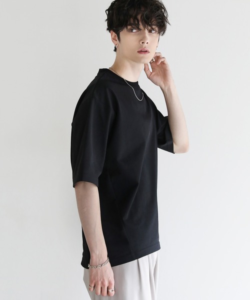 ASTRONOMY（アストロノミー）の「Buyer's Select/【接触冷感/速乾/UVカット/イージーケア】強燃カノコ衿リブ半袖Tシャツ（Tシャツ/カットソー・メンズ・ブルー/ブラック/アッシュブラウン/ライトグレー・LL/M/L）」の8枚目の写真