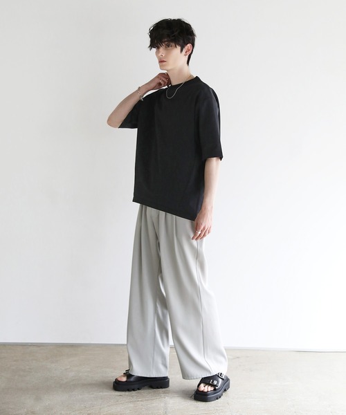 ASTRONOMY（アストロノミー）の「Buyer's Select/【接触冷感/速乾/UVカット/イージーケア】強燃カノコ衿リブ半袖Tシャツ（Tシャツ/カットソー・メンズ・ブルー/ブラック/アッシュブラウン/ライトグレー・LL/M/L）」の9枚目の写真