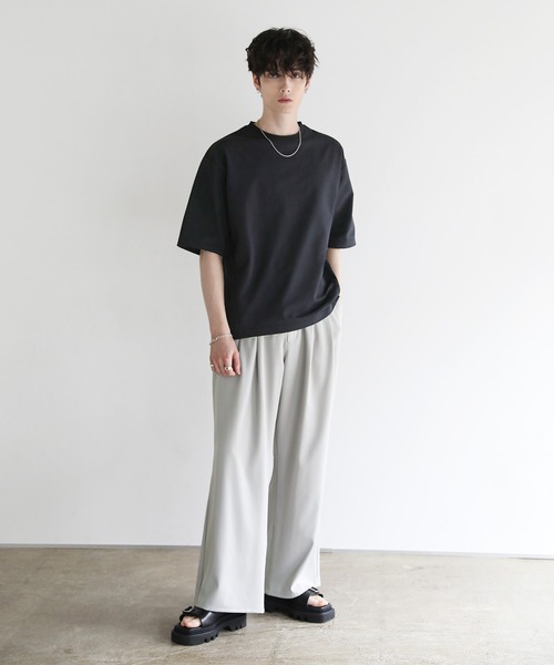 ASTRONOMY（アストロノミー）の「Buyer's Select/【接触冷感/速乾/UVカット/イージーケア】強燃カノコ衿リブ半袖Tシャツ（Tシャツ/カットソー・メンズ・ブルー/ブラック/アッシュブラウン/ライトグレー・LL/M/L）」の13枚目の写真